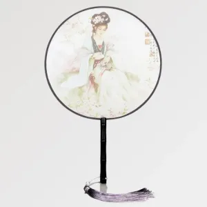 Éventail Japonais Rond Geisha 'iwakura'