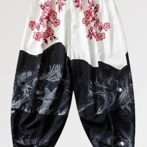 pantalon japonisant motif tsushima