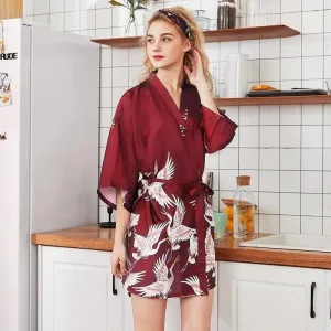 Pyjama Japonais Rouge Style Kimono