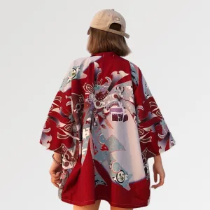 Veste Kimono Femme Rouge 'nobuko'
