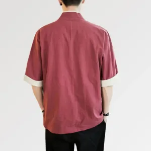 Veste Style Kimono Homme 'rouge Hideki'