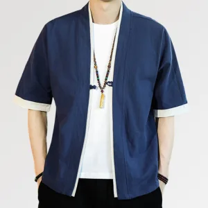Veste De Kimono Homme 'bleu Hideki'
