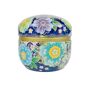Boîte À Thé Métal Japon Bleu