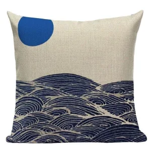 Housse De Coussin Style Japonais Mer Calme