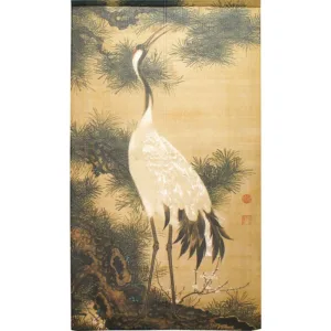 Noren Japonais Grue Pin