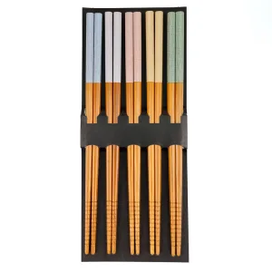 Set 5 Paires De Baguettes Bambou