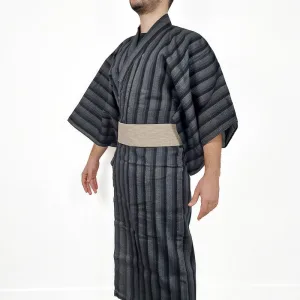 Yukata Japonais Rayé Noir