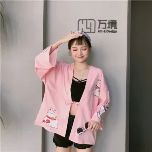 Veste Kimono Femme Rose