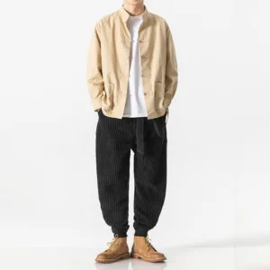 velours côtelé pantalon Keisuke