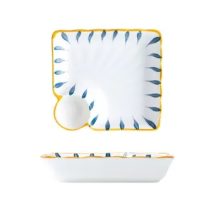 assiette avec bol à sauce Hotaka quatre couleurs