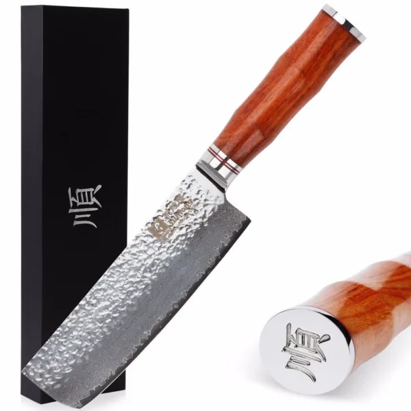 couteau nakiri damassé Aomori