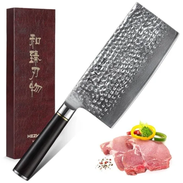 couteau Usuba en acier Damas Kenji